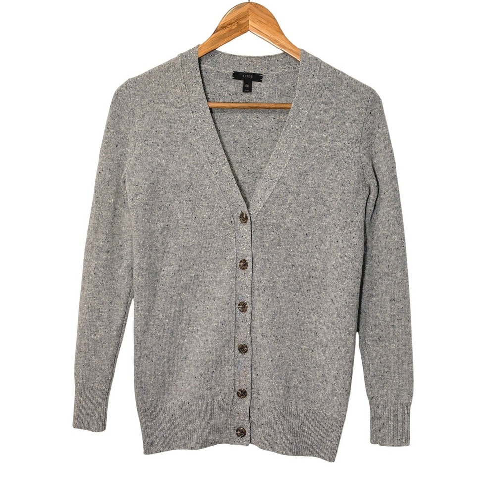 J Crew Womens 100% Merino Wool Cardigan Sweater XXS Academia Preppy Old Money‎